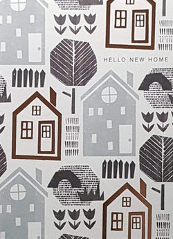 Congratulations Card - New Home / 'Hello New Home' & Houses And Trees