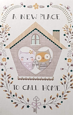 Congratulations Card - New Home / 'A New Place' & An Owl House