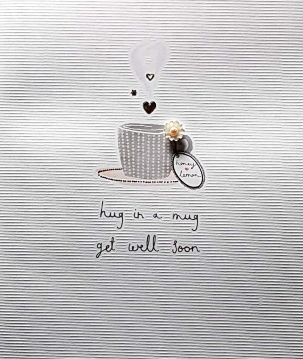 Get Well Card - 'Hug In A Mug'