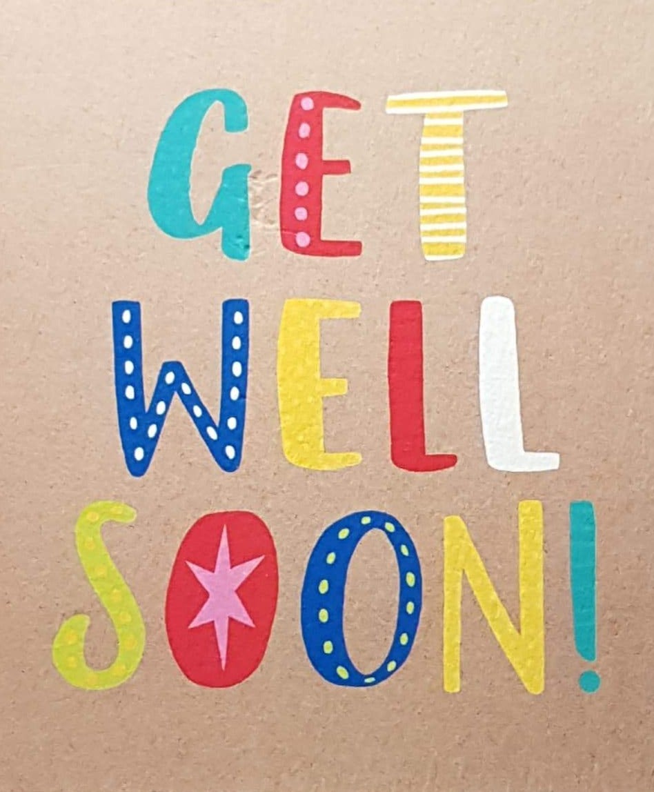 Get Well Card - A Colorful & Fancy Font