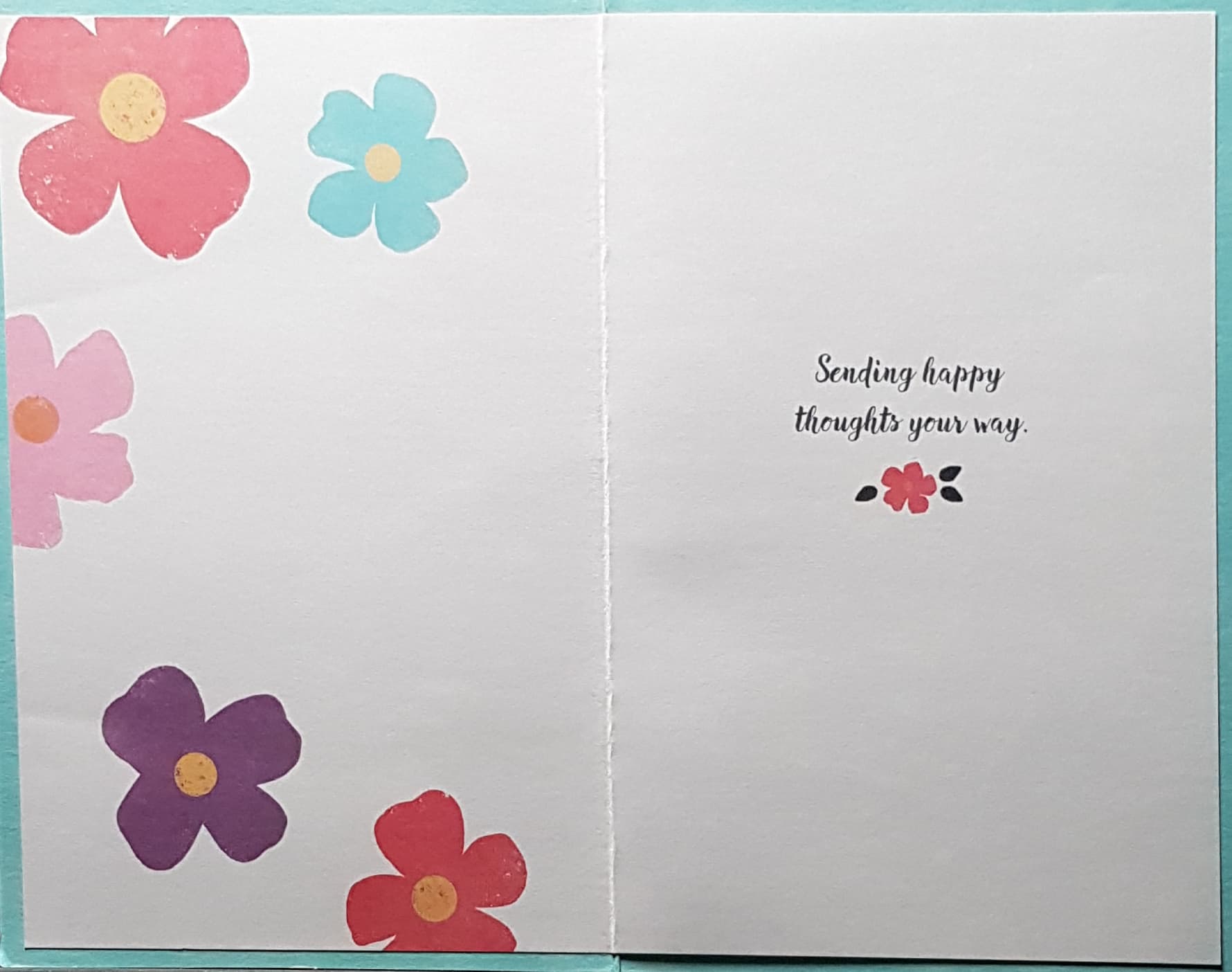 Get Well Card - Painted Flowers & A Gold Font