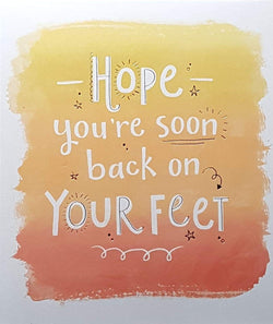 Get Well Card - Yellow & Orange Label With White Letters