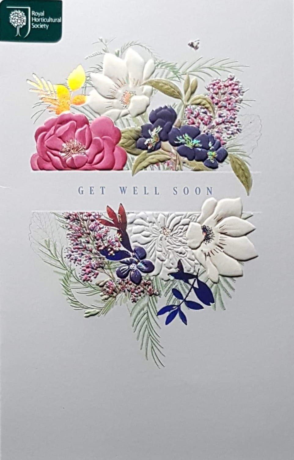Get Well Card - Bunch Of Flowers Separated A 'Get Well Soon' Sign