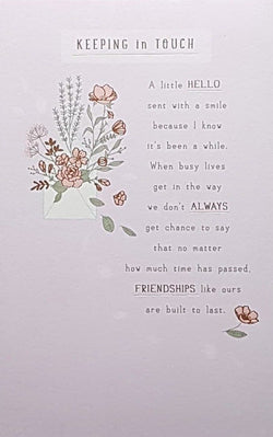 Friend Card  - 'Keeping In Touch...' On A Pink Background