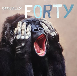 Age 40 Birthday Card - A Funny Monkey Covering Eyes