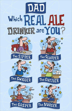 Fathers Day Card - Dad (Humour) / Real Ale Drinker Are You & Funny Men