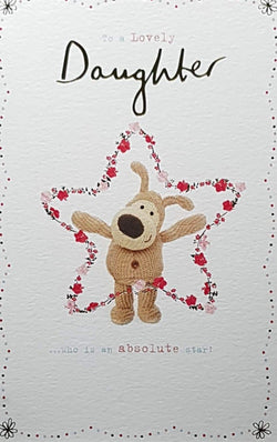 Birthday Card - Daughter / A Star Wreath & A Stuffed Dog