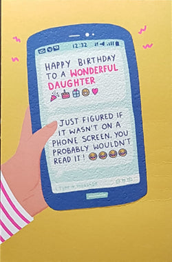 Birthday Card - Daughter / A Mobile Phone Screen