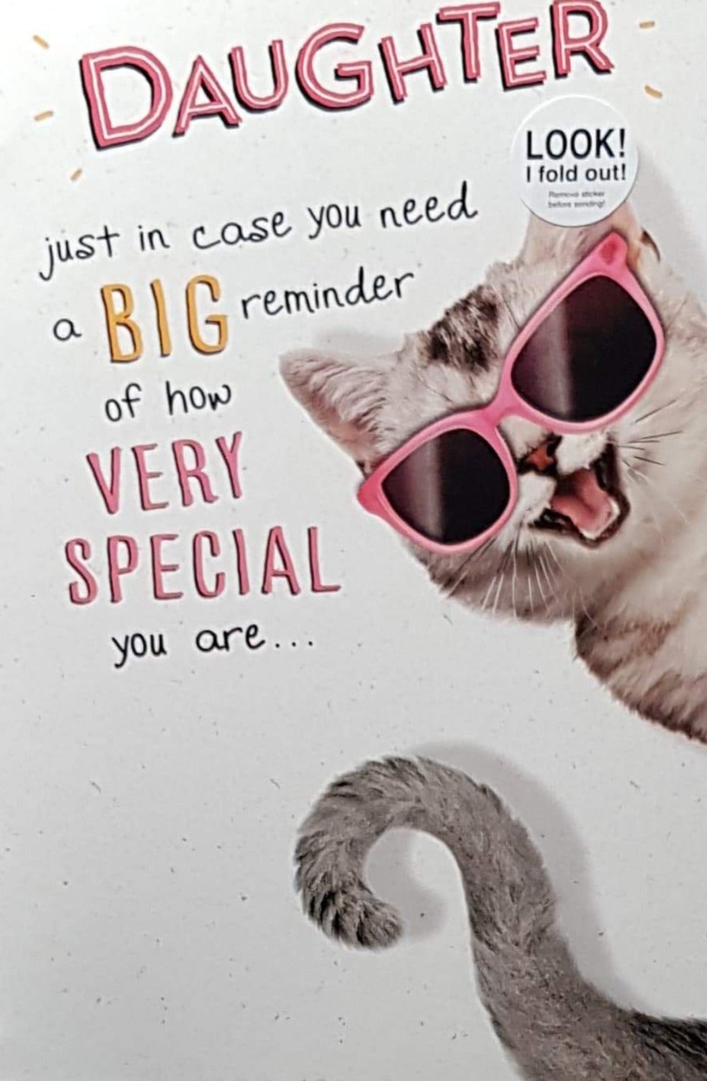 Birthday Card - Daughter / 'Big Very Special' & A Cat Wearing Shades