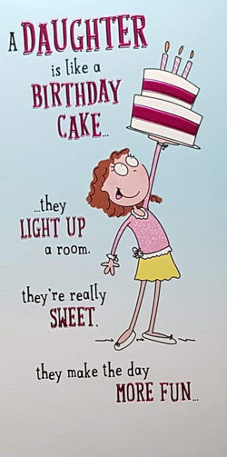 Birthday Card - Daughter / 'Light Up More Fun' & A Gold Glittery Cover