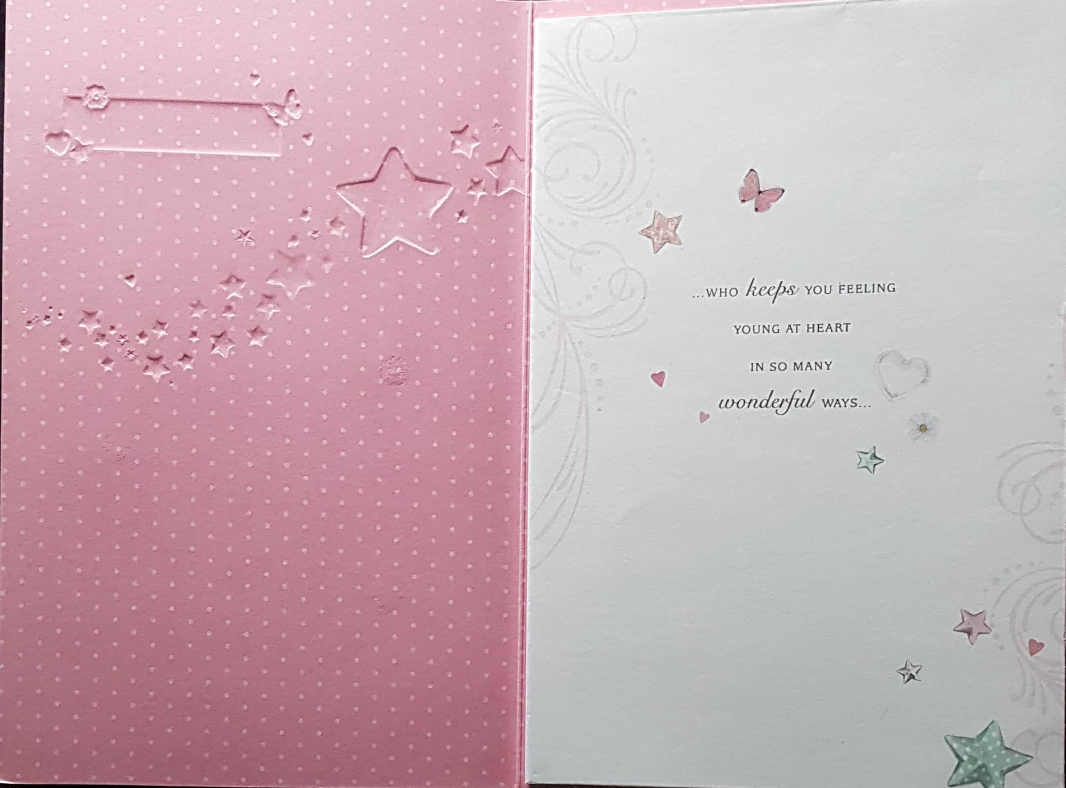 Birthday Card - Granddaughter / 'Happiest Days' & Stars & A Butterfly