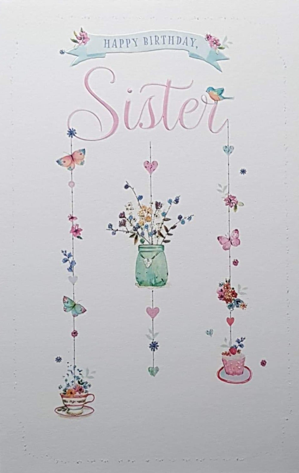 Birthday Card - Sister / A Hanging Flower Vase