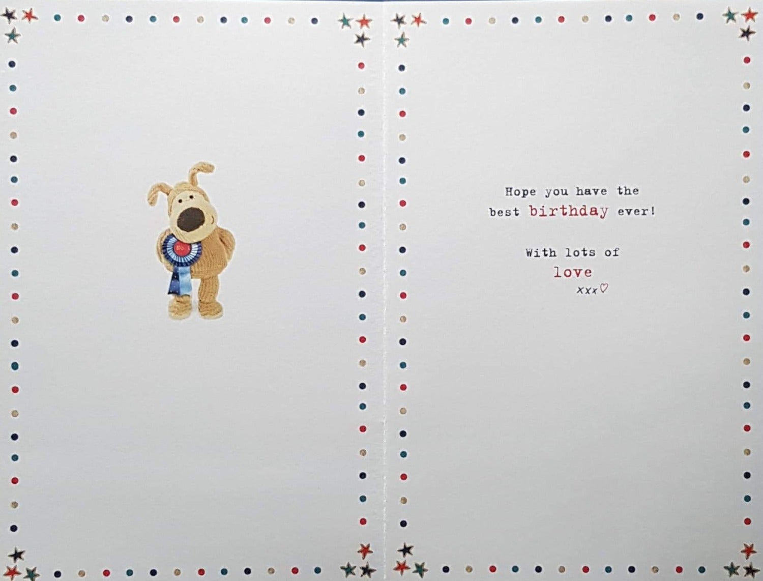 Birthday Card - Godson / Stuffed Dog Won A First Prize