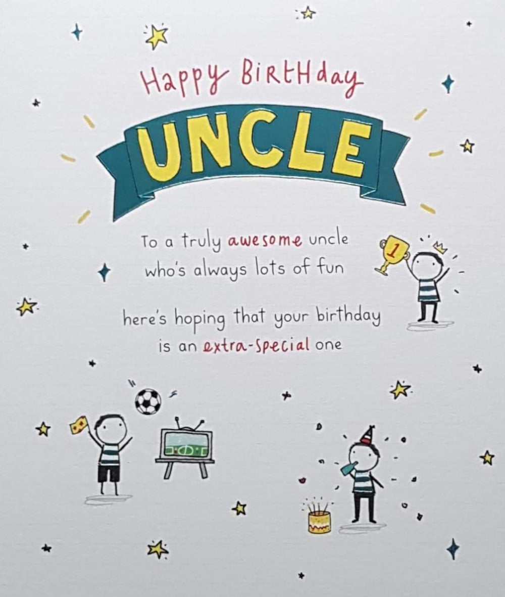 Birthday Card - Uncle / 'Truly Awesome' & Tiny TV