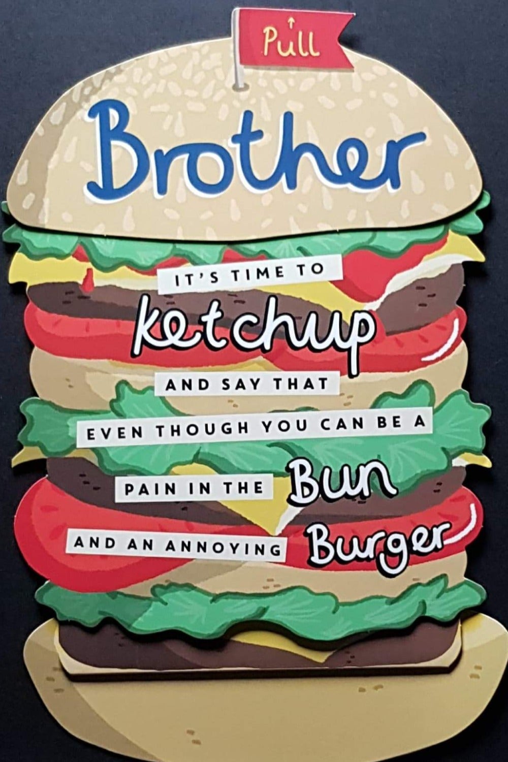 Birthday Card - Brother / Burger Shaped Card