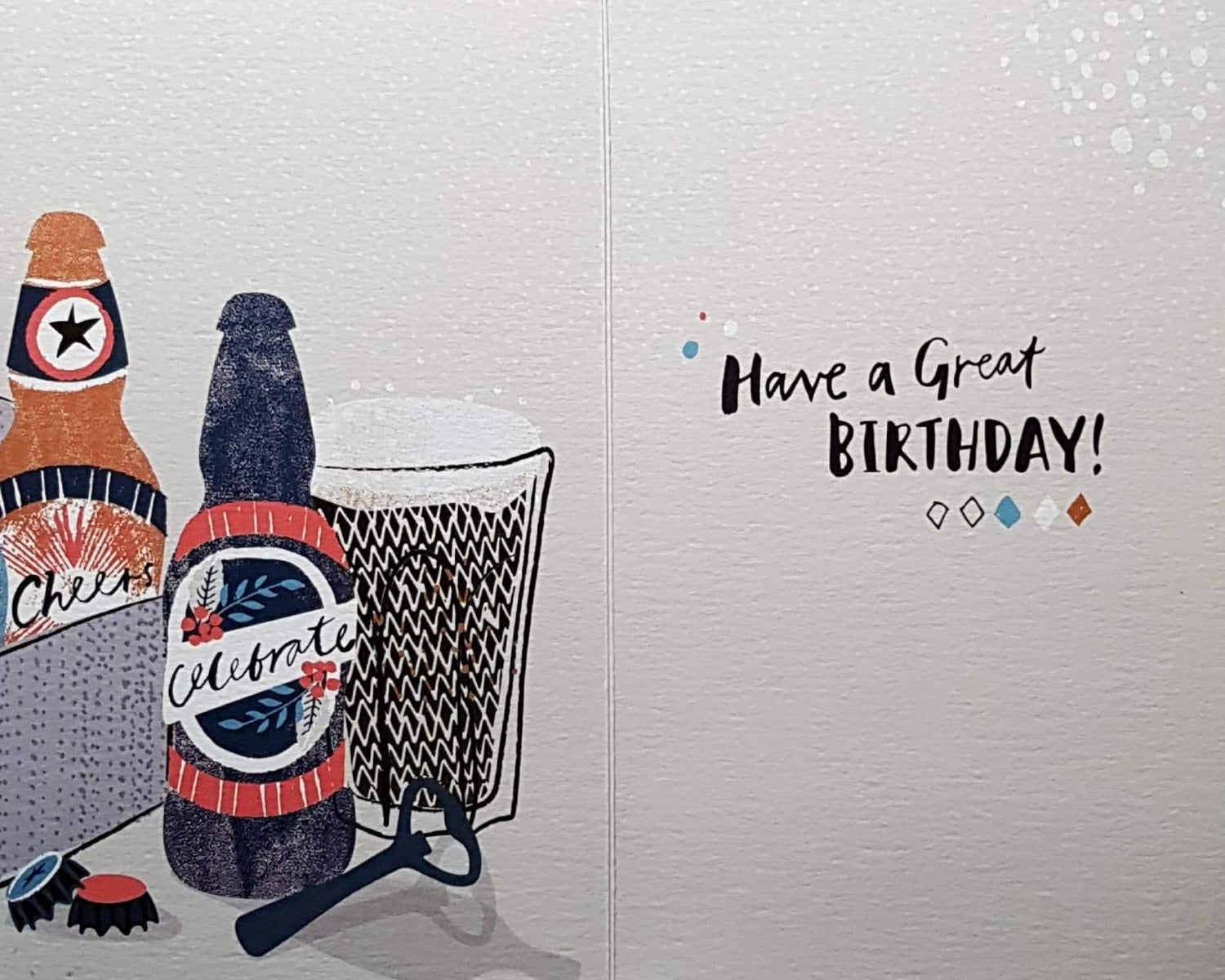 Birthday Card - Brother / Alcohol Bottles & A Beer Glass