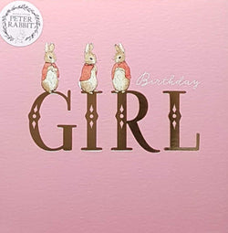 Birthday Card - Girl / Three Rabbits