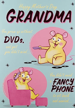 Grandma Mothers Day Card - Grew Up Without DvDs...