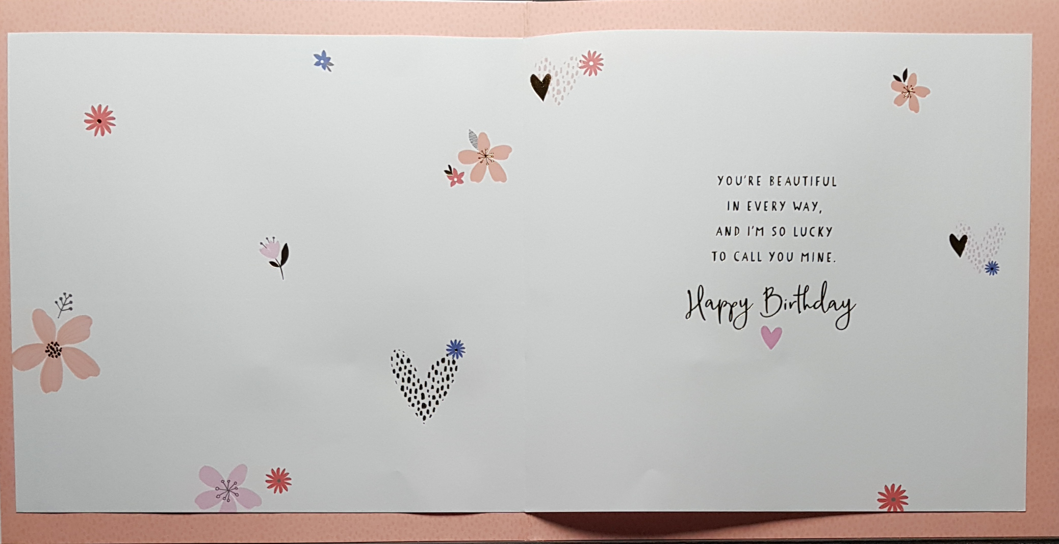 Birthday Card - Wife / A Colourful And Floral Heart