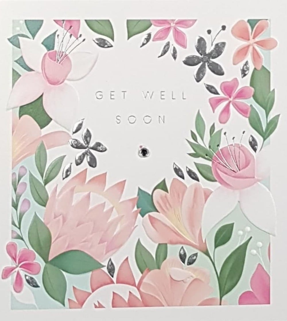Get Well Card - Flowers All Around