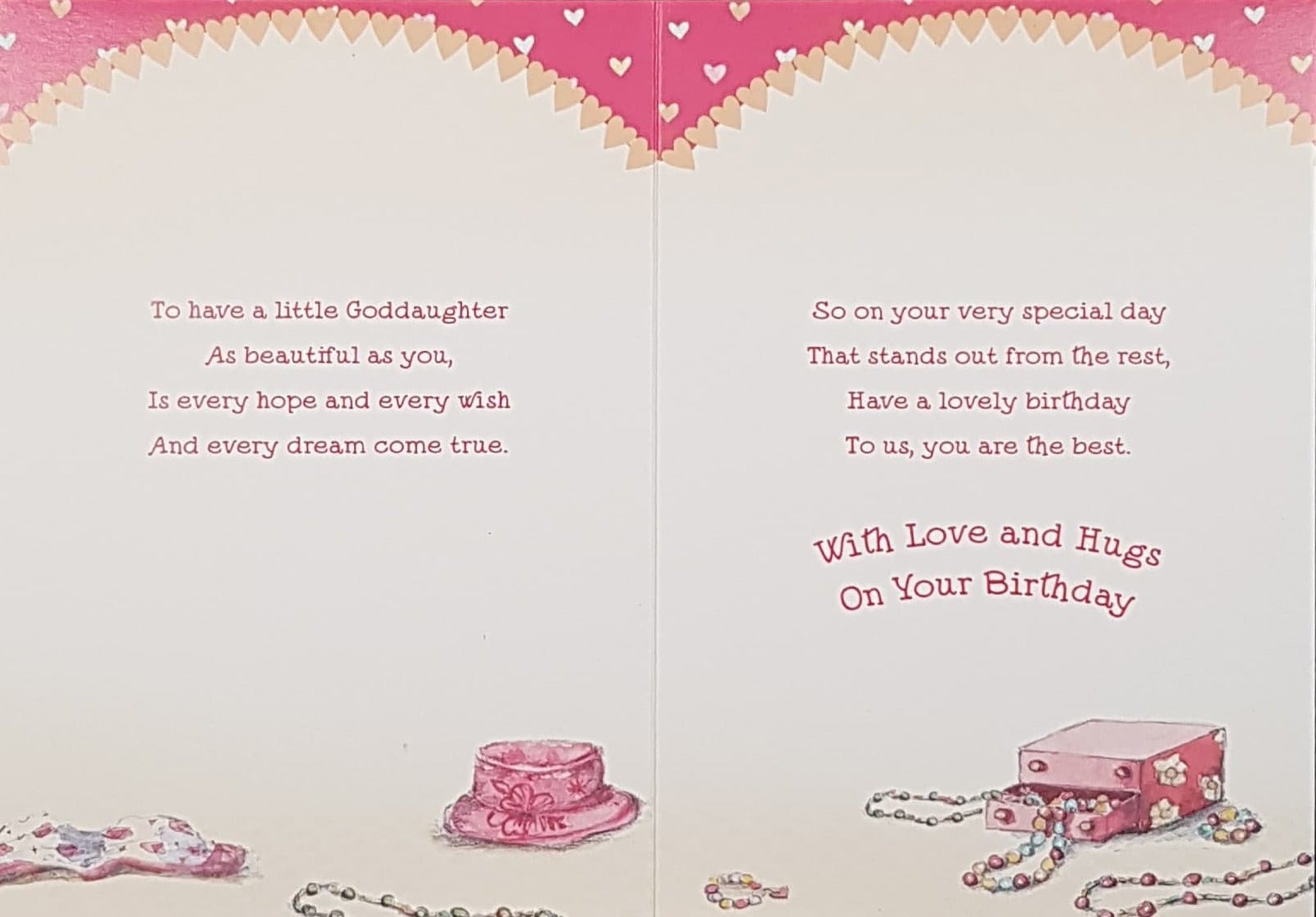 Birthday Card - Goddaughter / A Glamorous Girl In A Pink Dress & Shoes