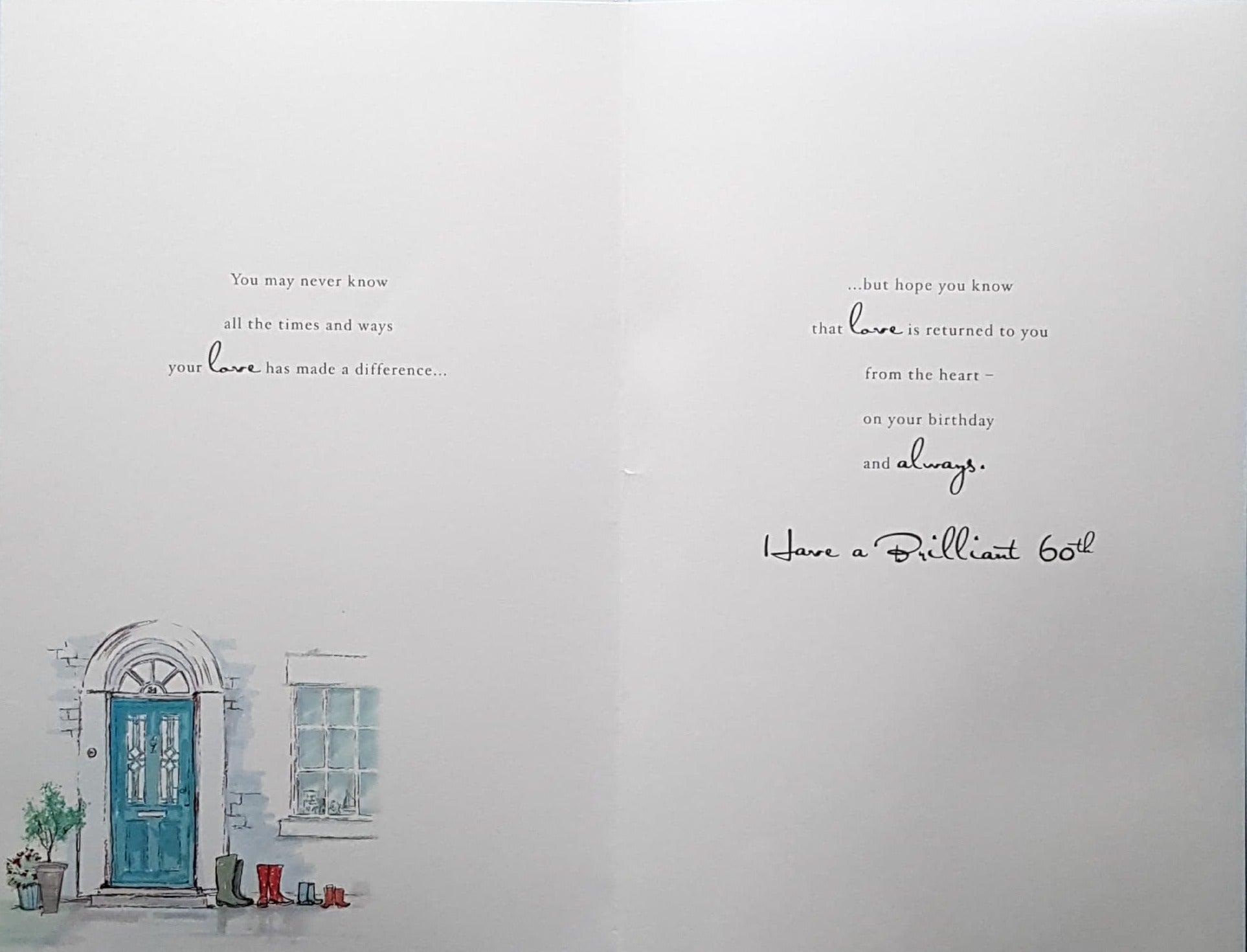 Birthday Card - Dad - 60th Birthday / A Blue Front Door & A Wheelbarrow