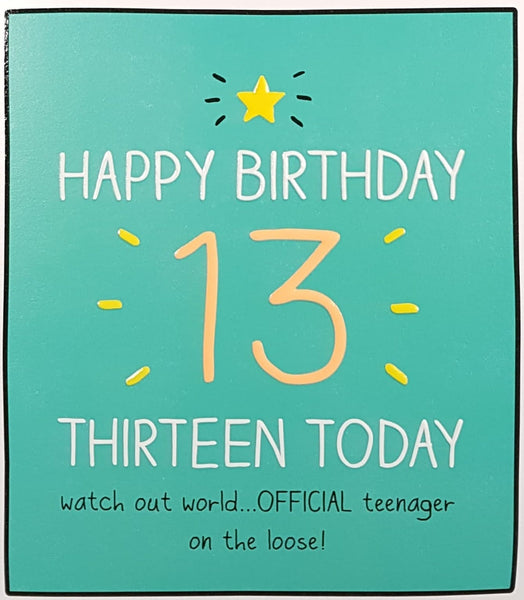 Age 13 Birthday Card - Official Teenager On The Loose! - Card Gallery ...