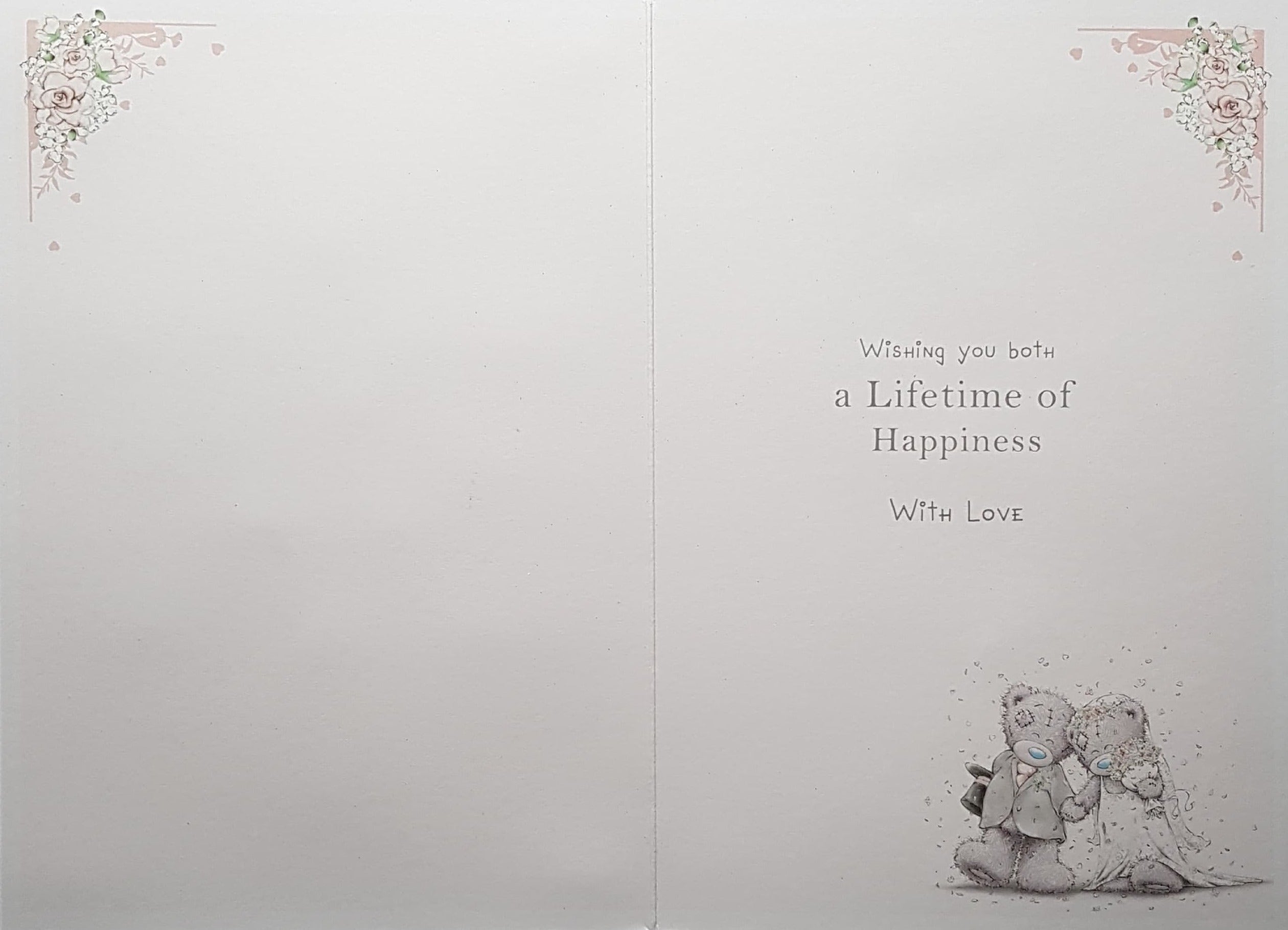 Wedding Card - A Teddy Couple In A Sparkly Carriage & 'Just Married'
