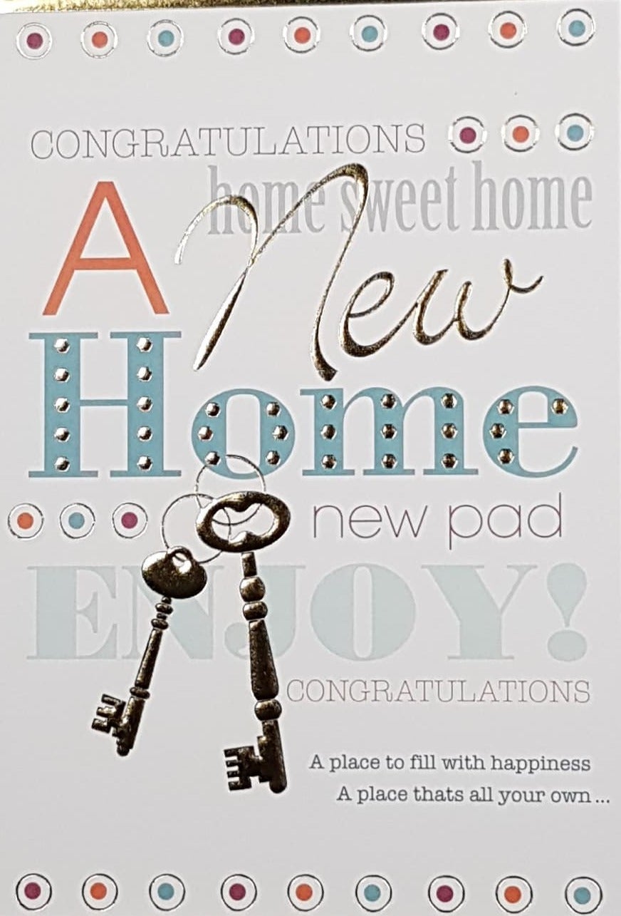 New Home Card - A Set Of Two Shiny Keys
