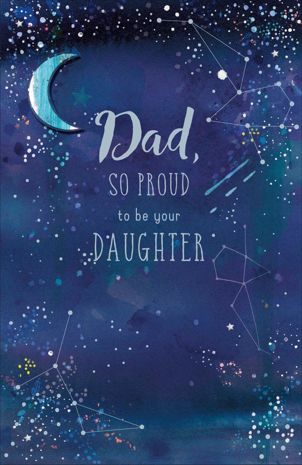 Fathers Day Card - Dad From Daughter / Moon Up The Sky