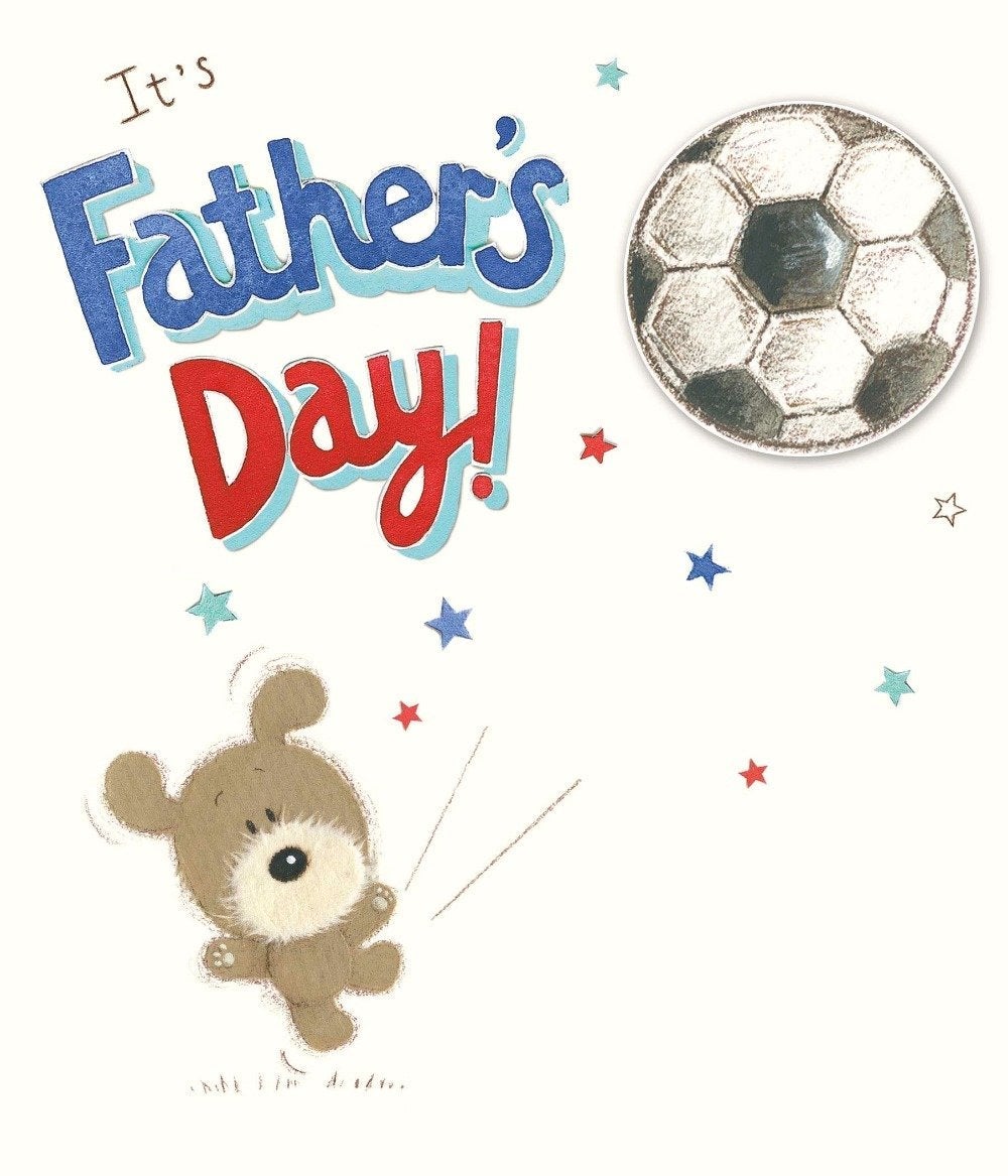 Fathers Day Card - General / Teddy Playing With Football