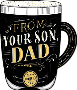 Fathers Day Card - Dad From Son / A Pint Glass With Gold Effect