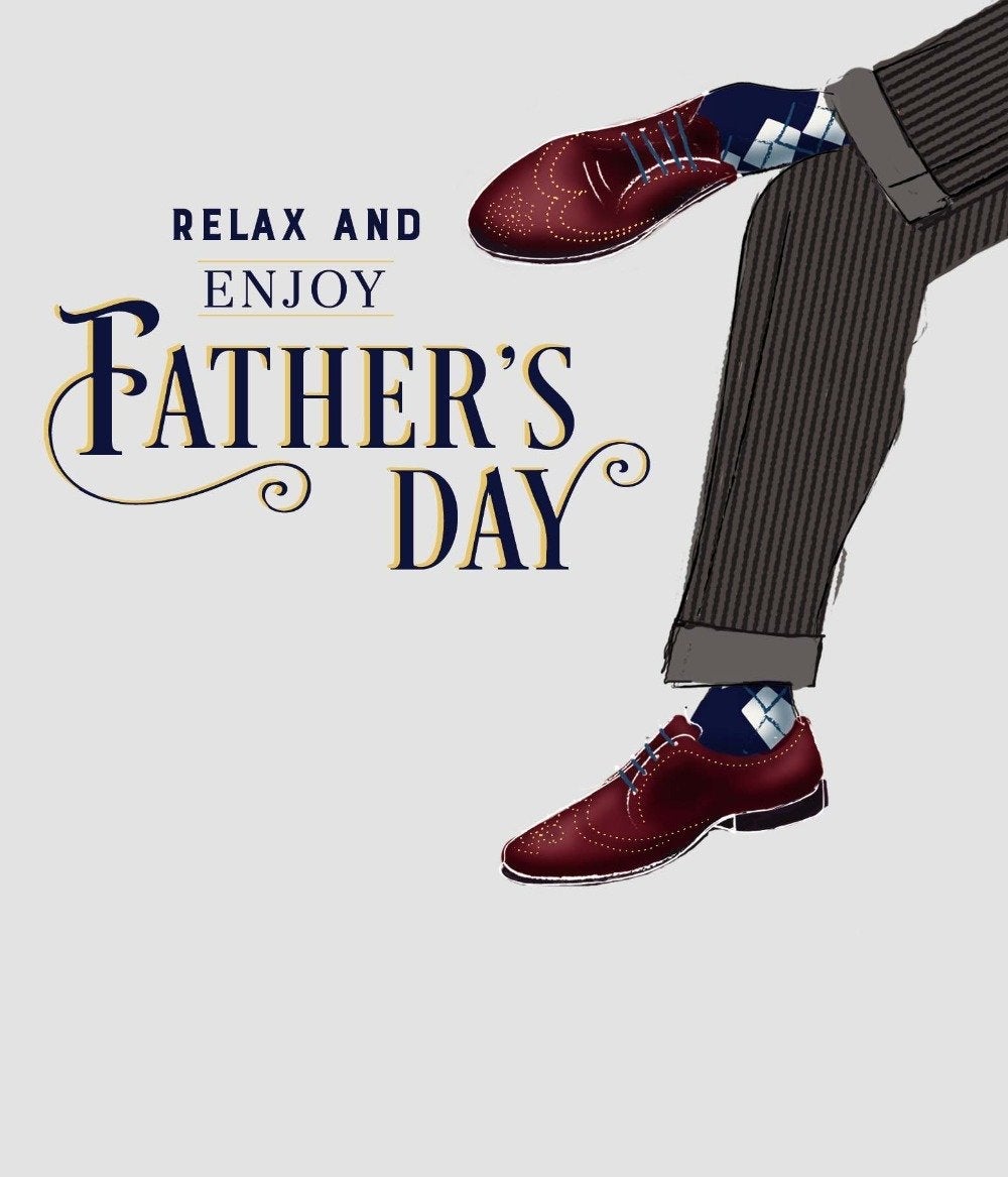 Fathers Day Card - General / Relax And Enjoy & Man Wearing Shoes