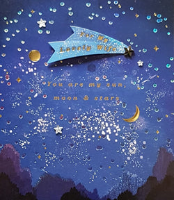 Birthday Card - Wife / You Are My Sun, Moon And Stars & Dark Blue Front