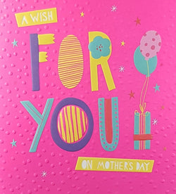 For You Mothers Day Card - A Green Gift Box With Balloons