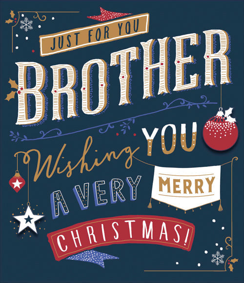 Just For You Brother Christmas Card
