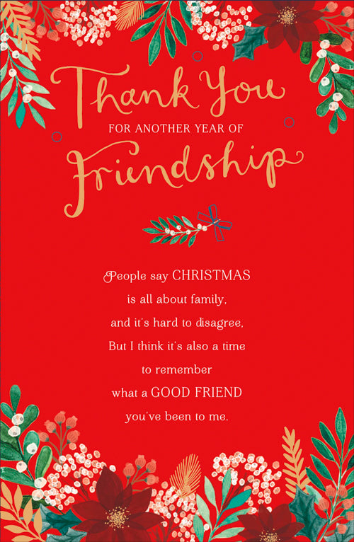 Friendship Thank You Christmas Card