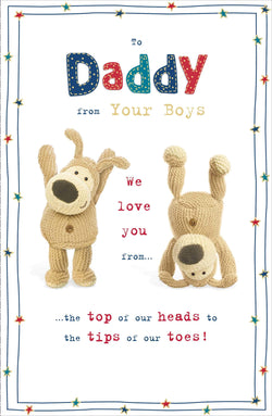 Fathers Day Card - Daddy From Boys / One Of The Dogs Is Standing On His Hands