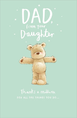 Fathers Day Card - Dad From Daughter / Thanks A Million For All The Things You Do...