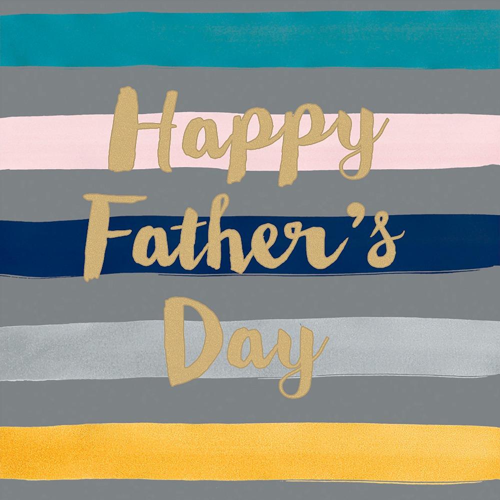 Fathers Day Card - General / Striped Front & Happy Father's Day