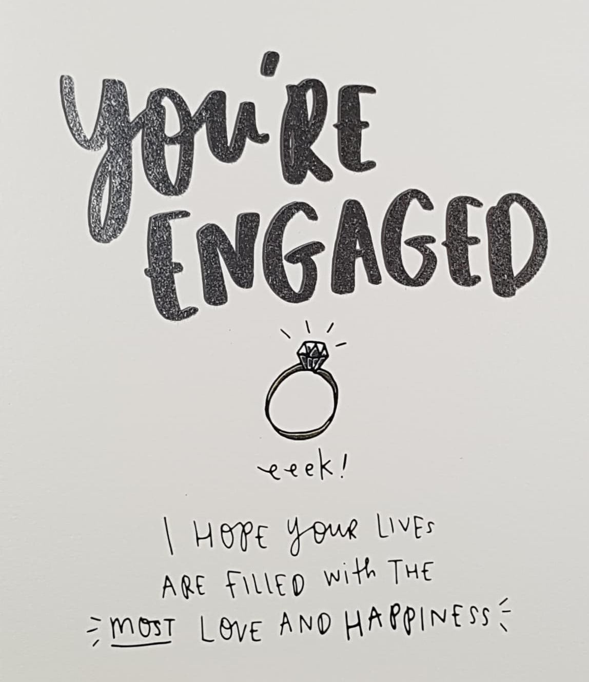 Engagement Card - Engagement Ring On A White Background
