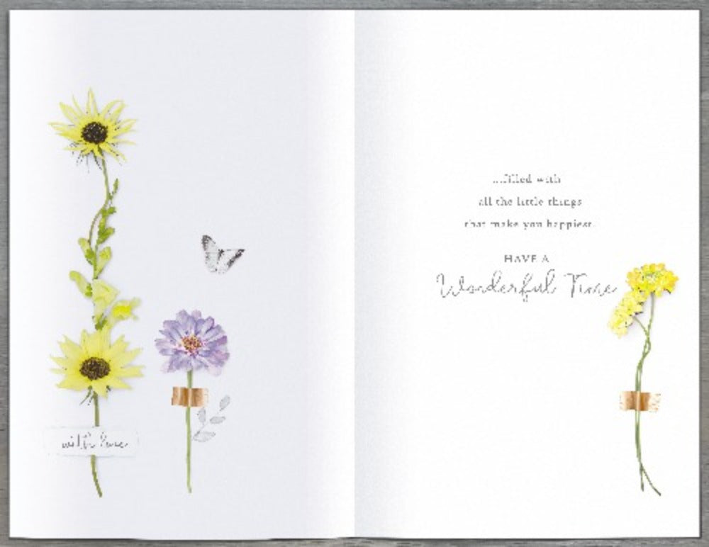 Easter Card - Sunflowers & Scissors On Yellow Envelope