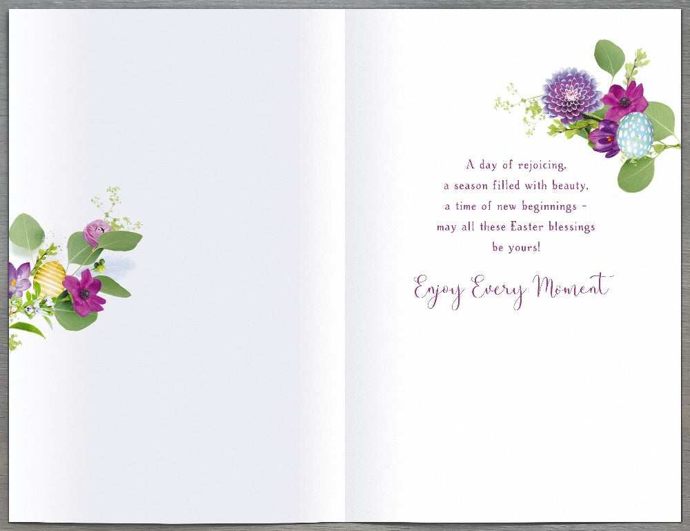 Easter Card - Especially For You / A Purple Floral Wreath
