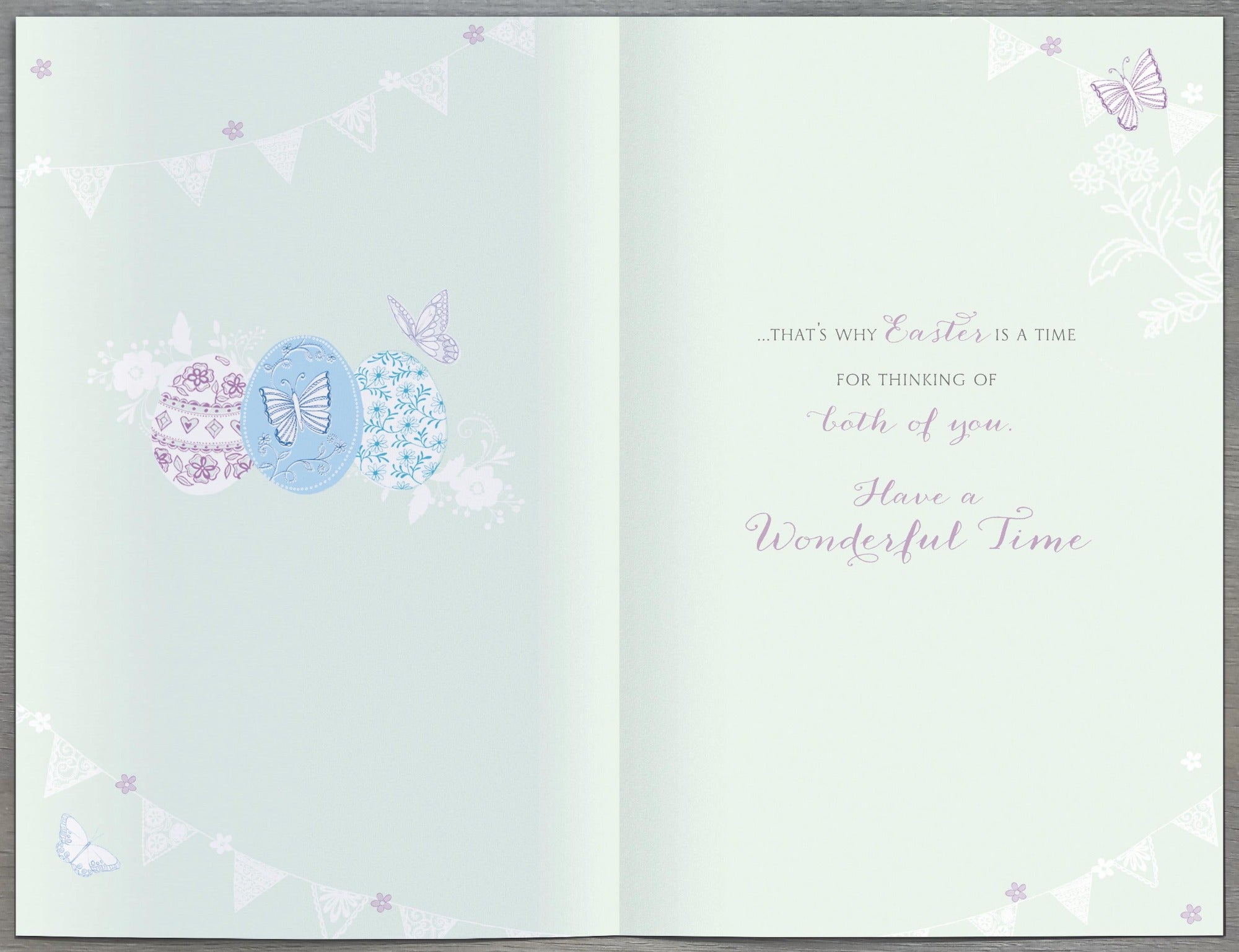 Easter Card -  To Both Of You / Special Hearts & Butterflies