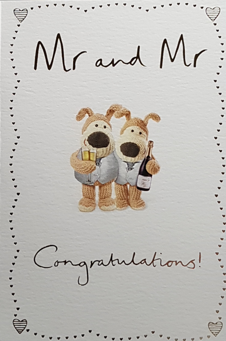 Wedding Card - Teddy Dog Couple (Mr. & Mr.)