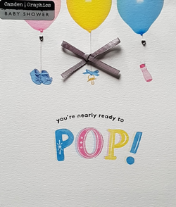 New Baby Card - Baby Shower / 'Ready To Pop'
