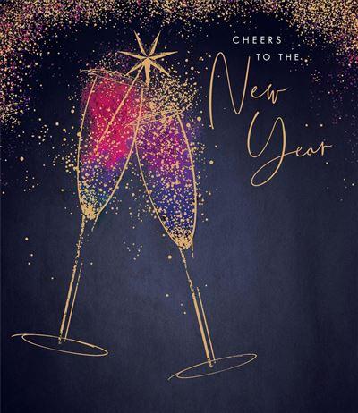 New Year Card - Hope This Year Brings Great Things Your Way & Golden Stars In The Sky