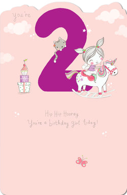 Birthday Card - Age 2 / Hip Hip Hooray