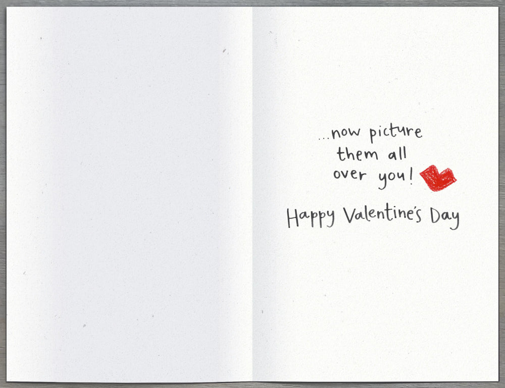 Funny Valentines Day Card - Kisses All Over This Card