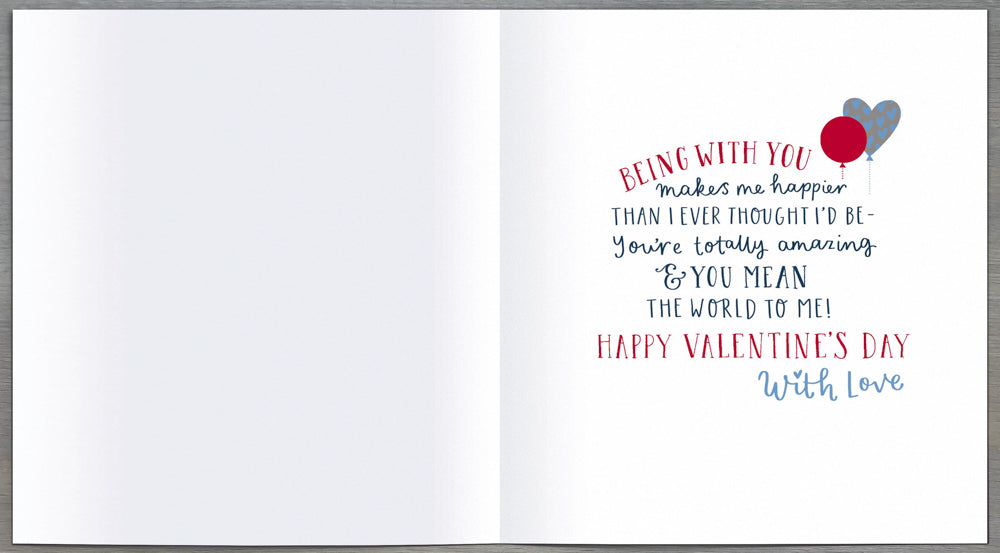 Hubby Valentines Day Card - Blue Husband Totally Amazing
